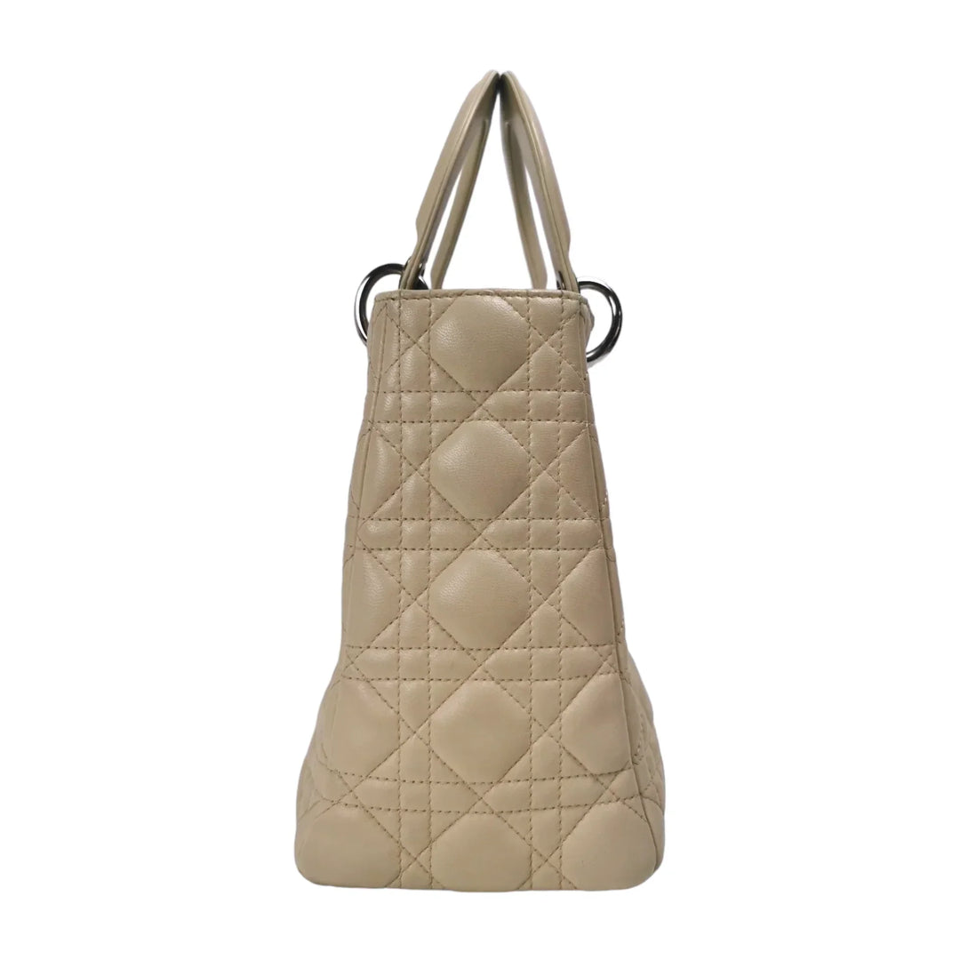 Top quality Dior Lady Top quality Dior Medium Beige Cannage Lambskin Gold