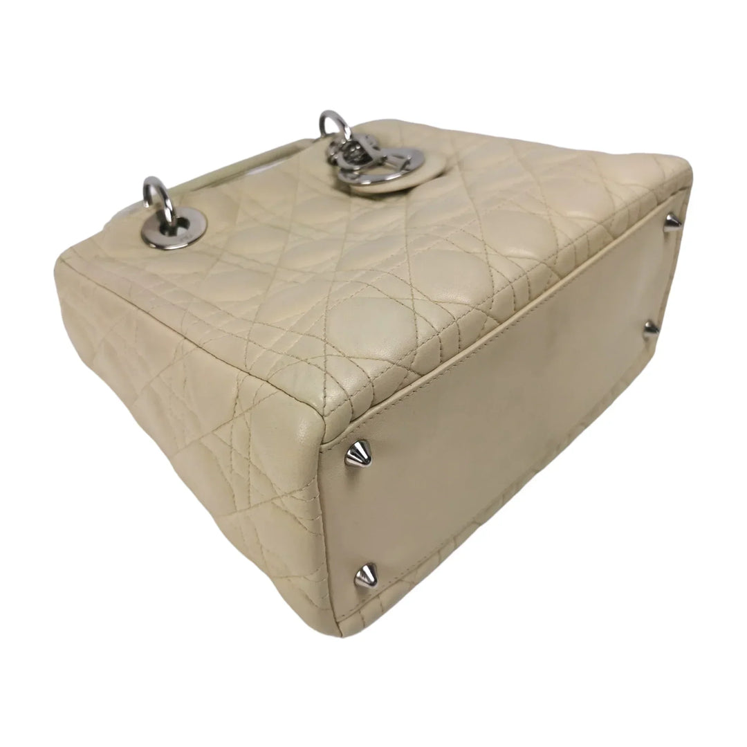 Top quality Dior Lady Top quality Dior Medium Beige Cannage Lambskin Gold