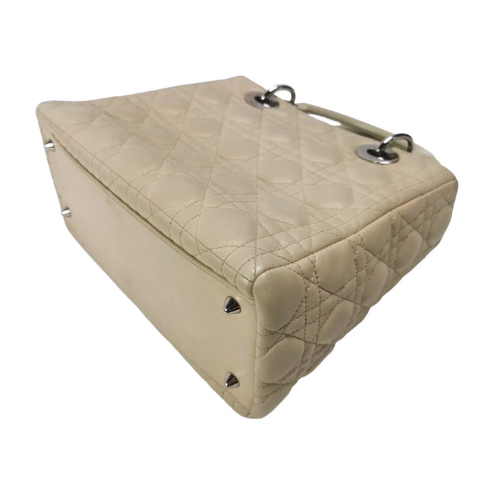 Top quality Dior Lady Top quality Dior Medium Beige Cannage Lambskin Gold