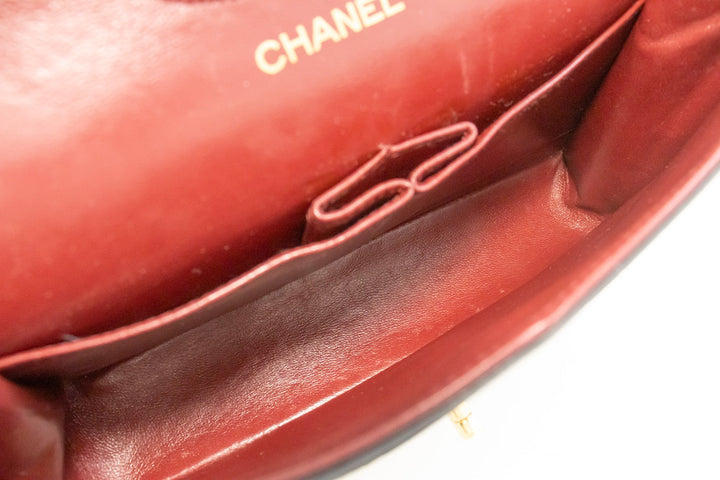 Top Quality Chanel Classic Double New 10" Chain Shoulder Bag Black Lambskin
