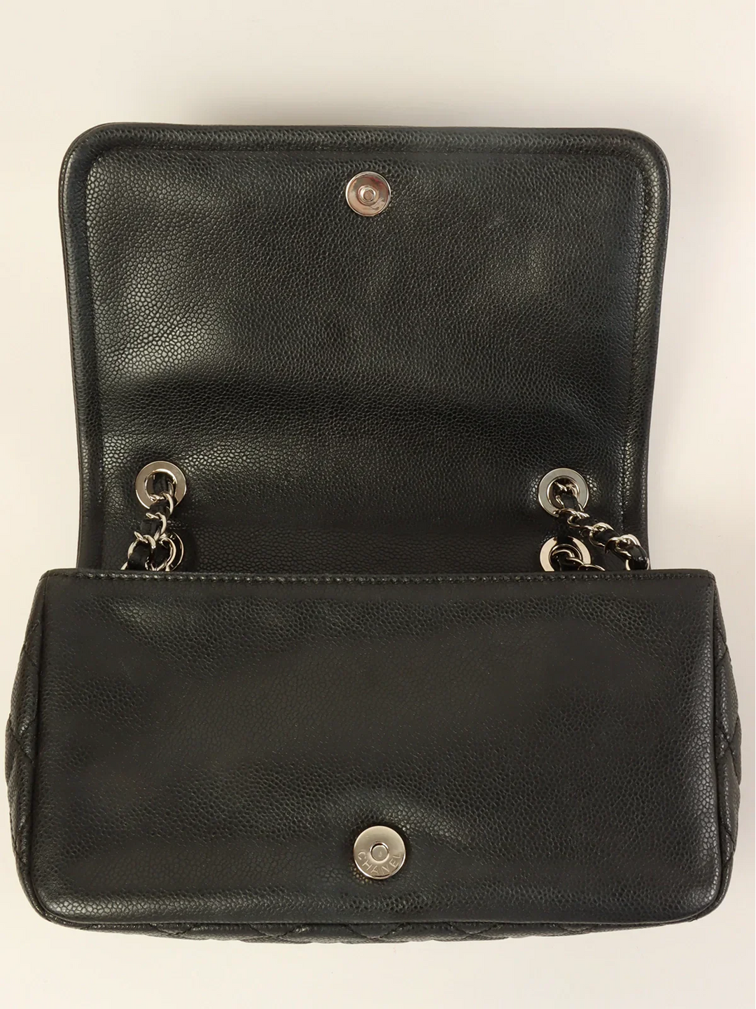 Chanel Around 2009 Made Caviar Skin Cc Mark Stitch Chain Bag Black