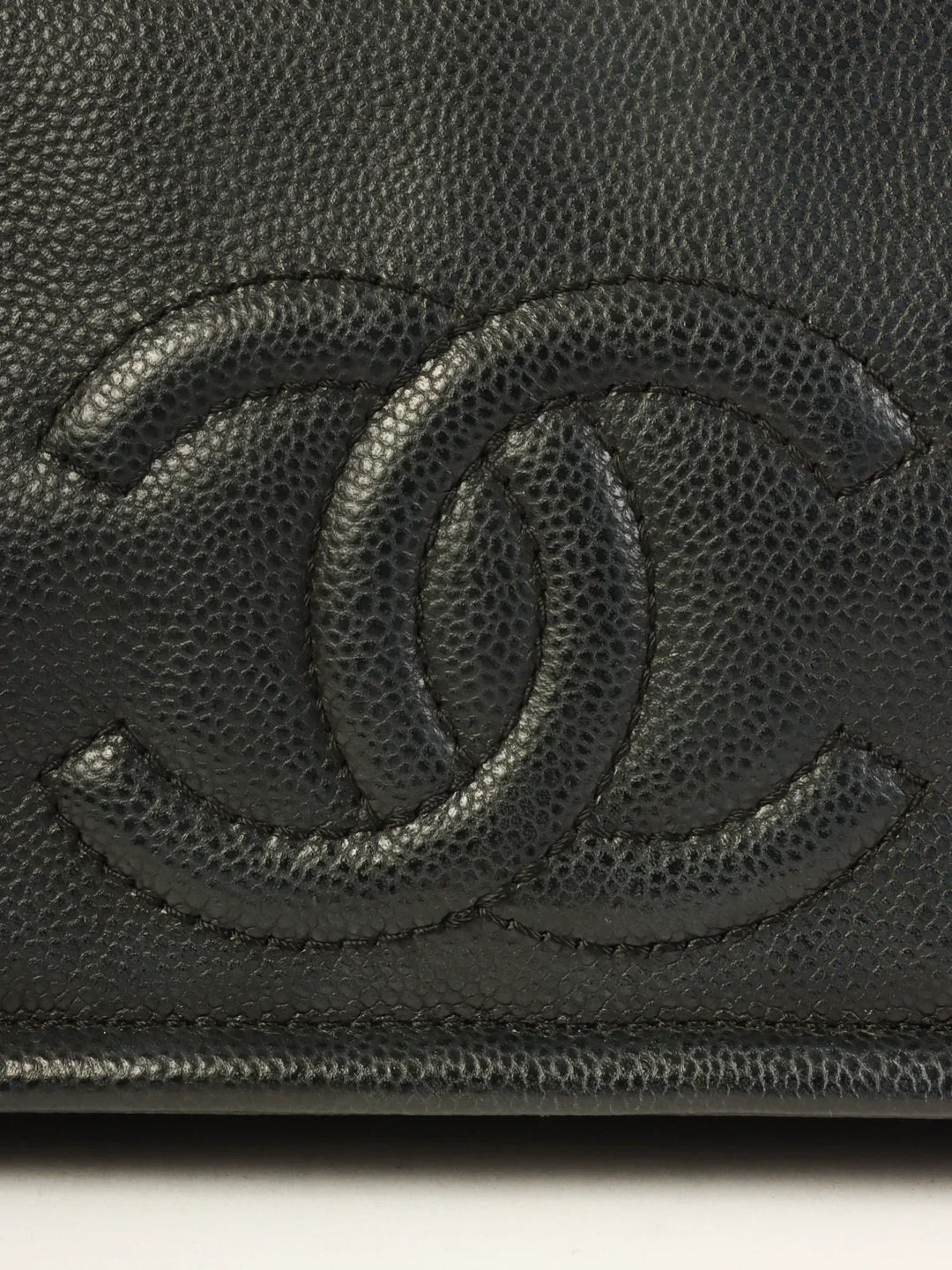 Chanel Around 2009 Made Caviar Skin Cc Mark Stitch Chain Bag Black
