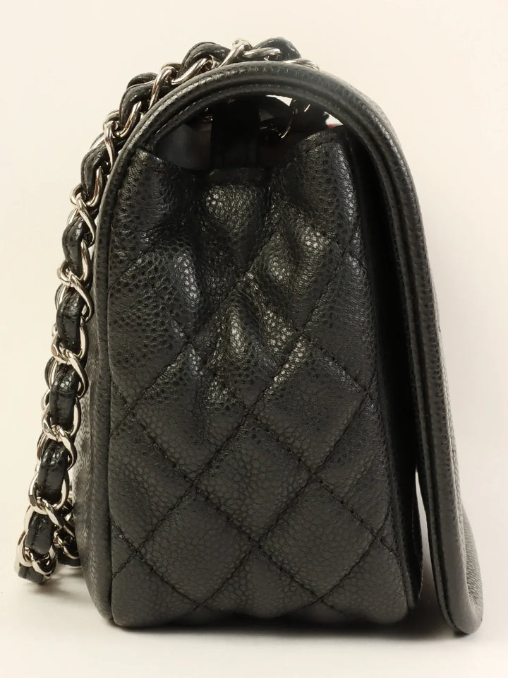 Chanel Around 2009 Made Caviar Skin Cc Mark Stitch Chain Bag Black
