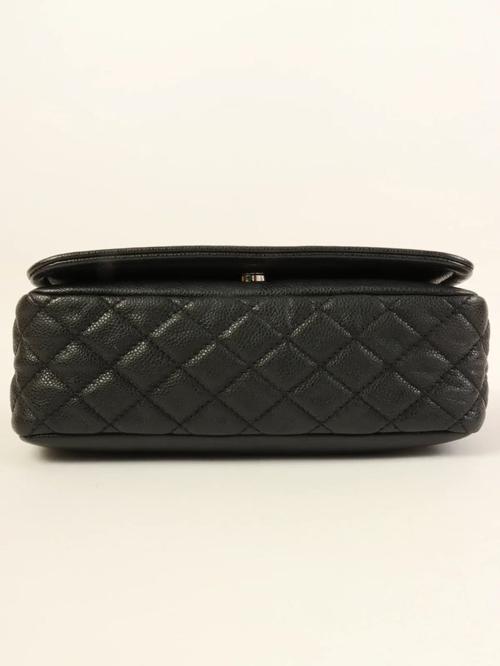 Chanel Around 2009 Made Caviar Skin Cc Mark Stitch Chain Bag Black