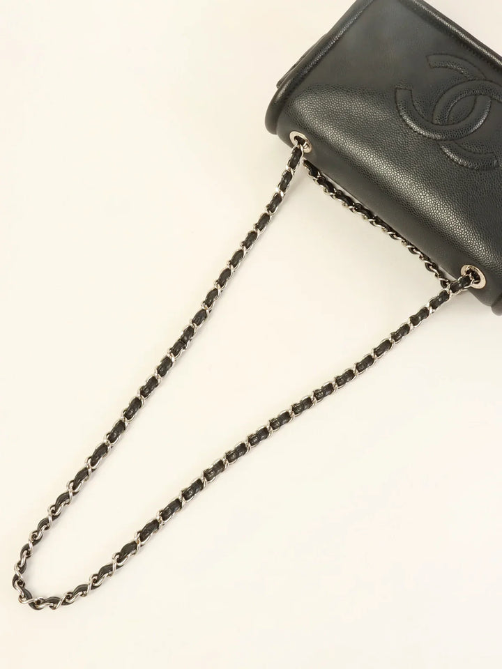 Chanel Around 2009 Made Caviar Skin Cc Mark Stitch Chain Bag Black