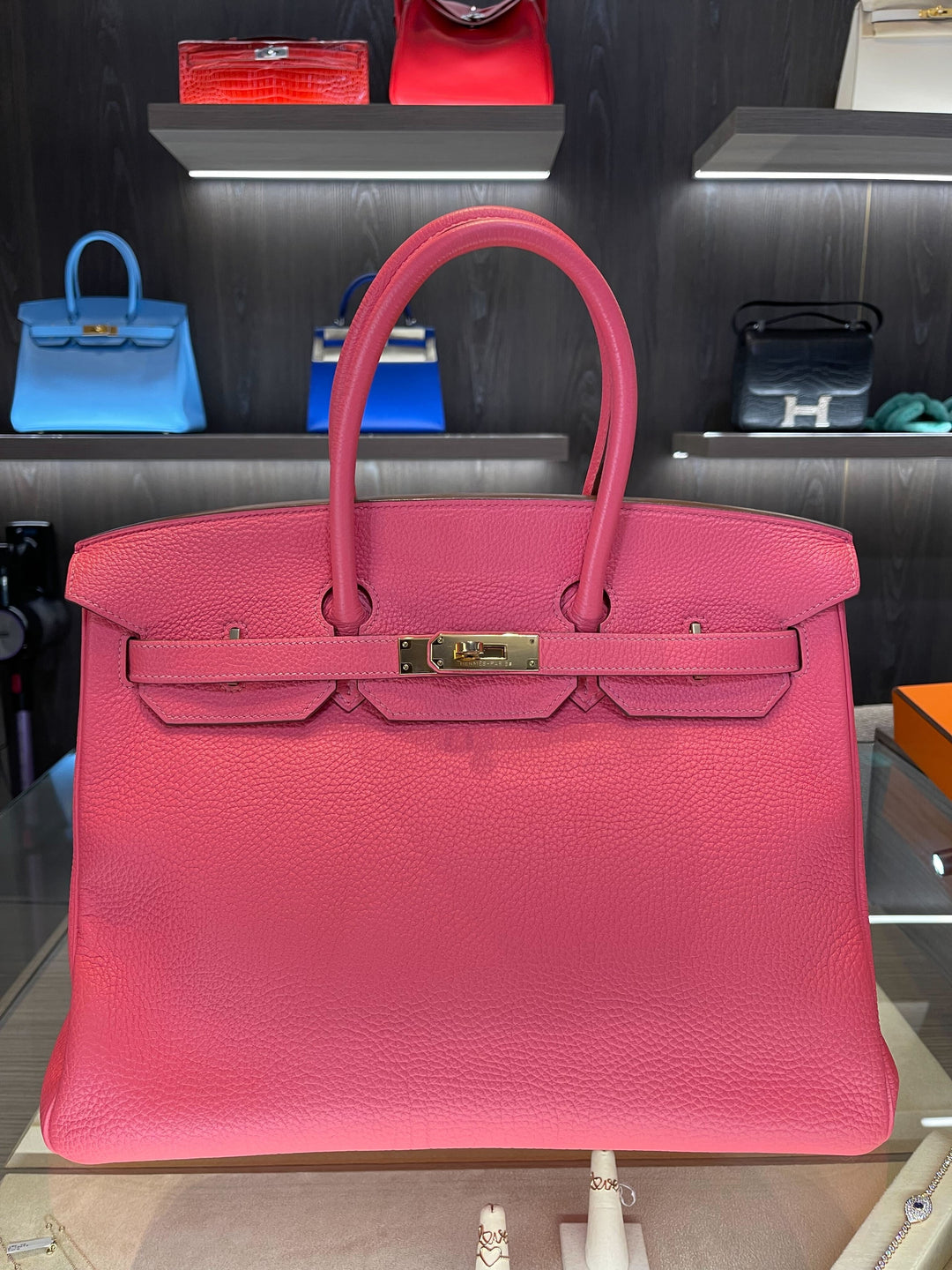 Top quality Hermes Birkin 35 Lipstick Togo Gold Hardware
