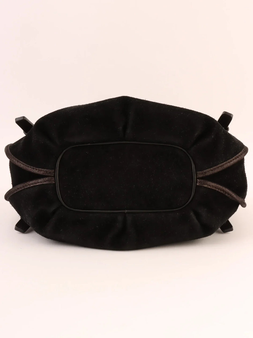 Celine Suede Logo Charm Top Handle Bag Black