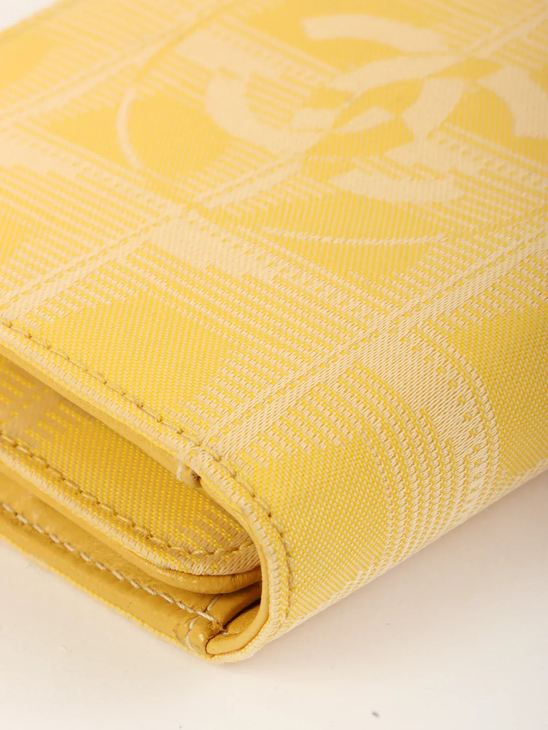 Chanel Aound 2001 Made New Travel Line Nylon Wallet Yellow