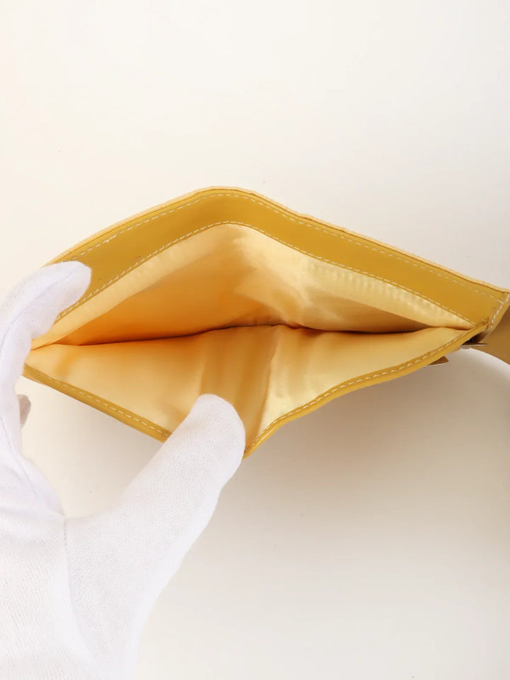 Chanel Aound 2001 Made New Travel Line Nylon Wallet Yellow