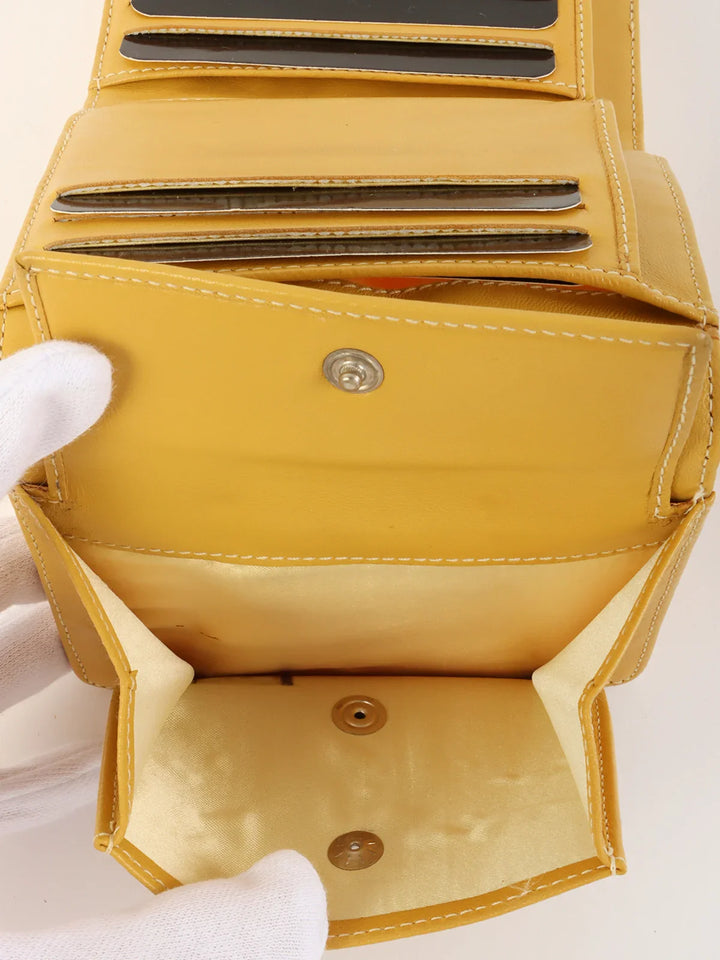 Chanel Aound 2001 Made New Travel Line Nylon Wallet Yellow