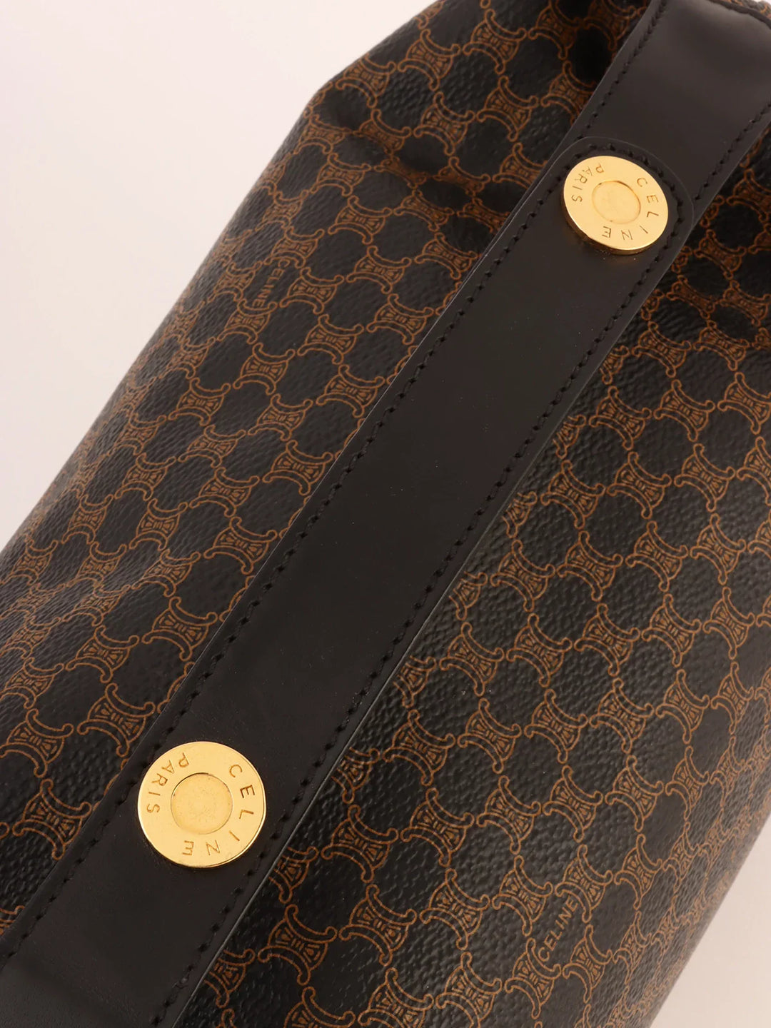 Top Quality Celine Macadam Pattern Top Handle Bag Black