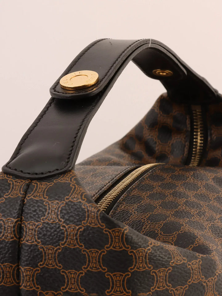 Top Quality Celine Macadam Pattern Top Handle Bag Black