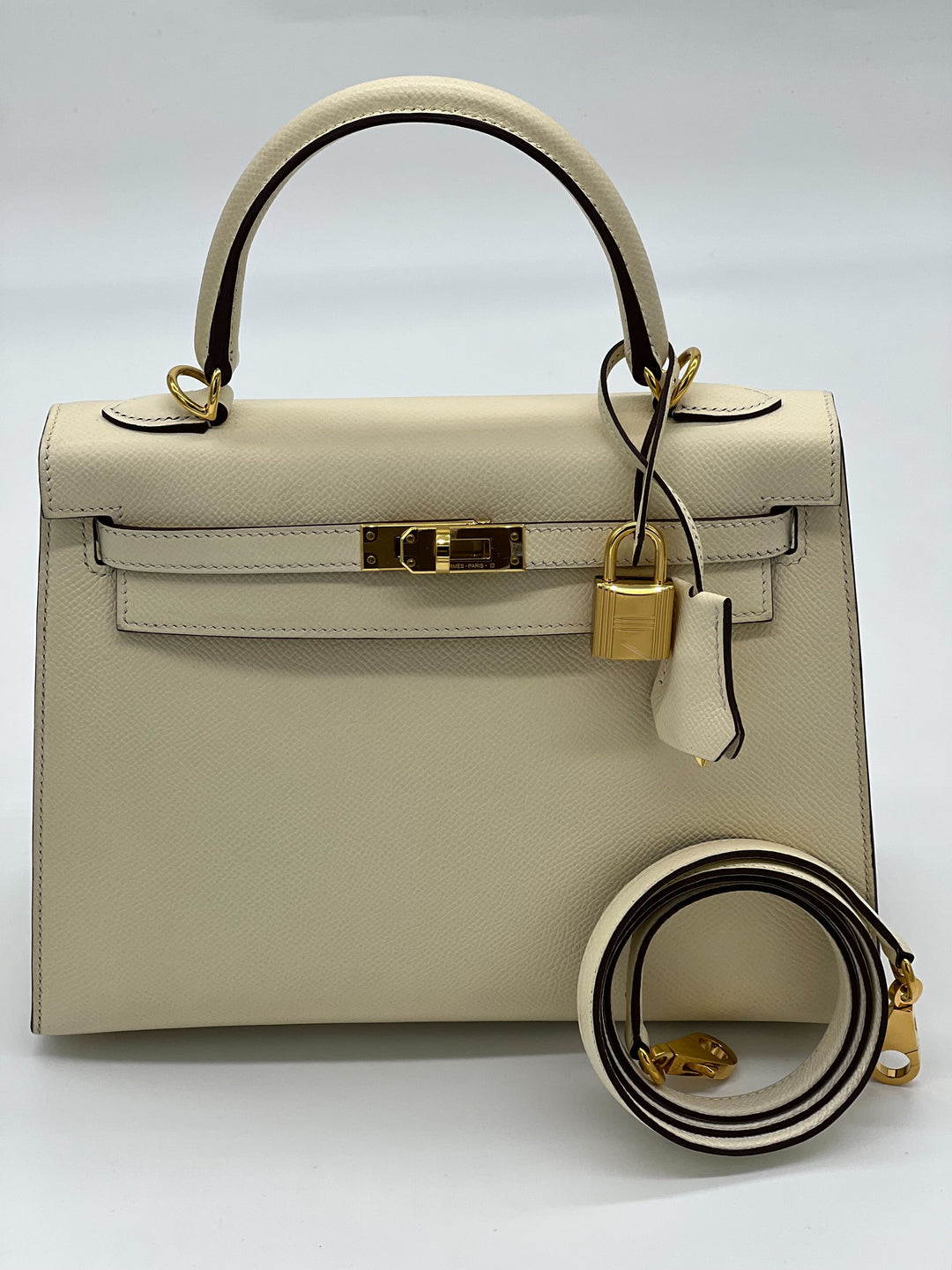 Top quality Hermes Kelly 25 Sellier Nata Epsom Gold Hardware