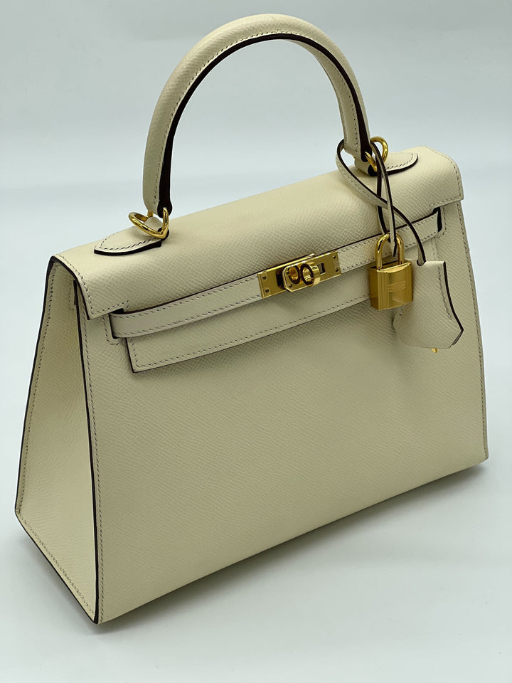 Top quality Hermes Kelly 25 Sellier Nata Epsom Gold Hardware