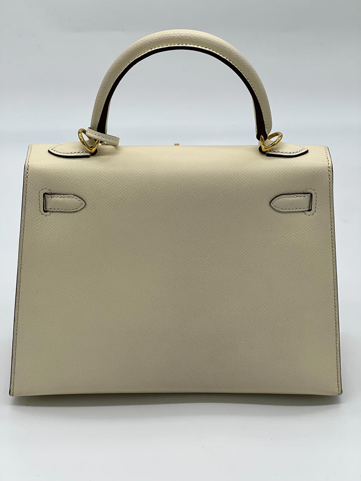Top quality Hermes Kelly 25 Sellier Nata Epsom Gold Hardware