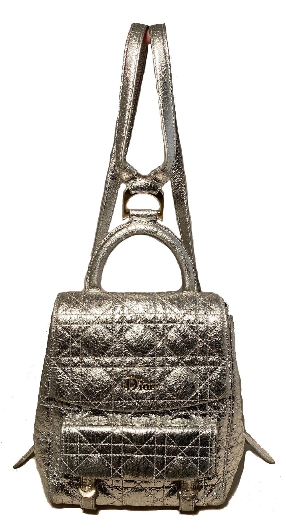 Top quality Dior Stardust Silver Leather Backpack