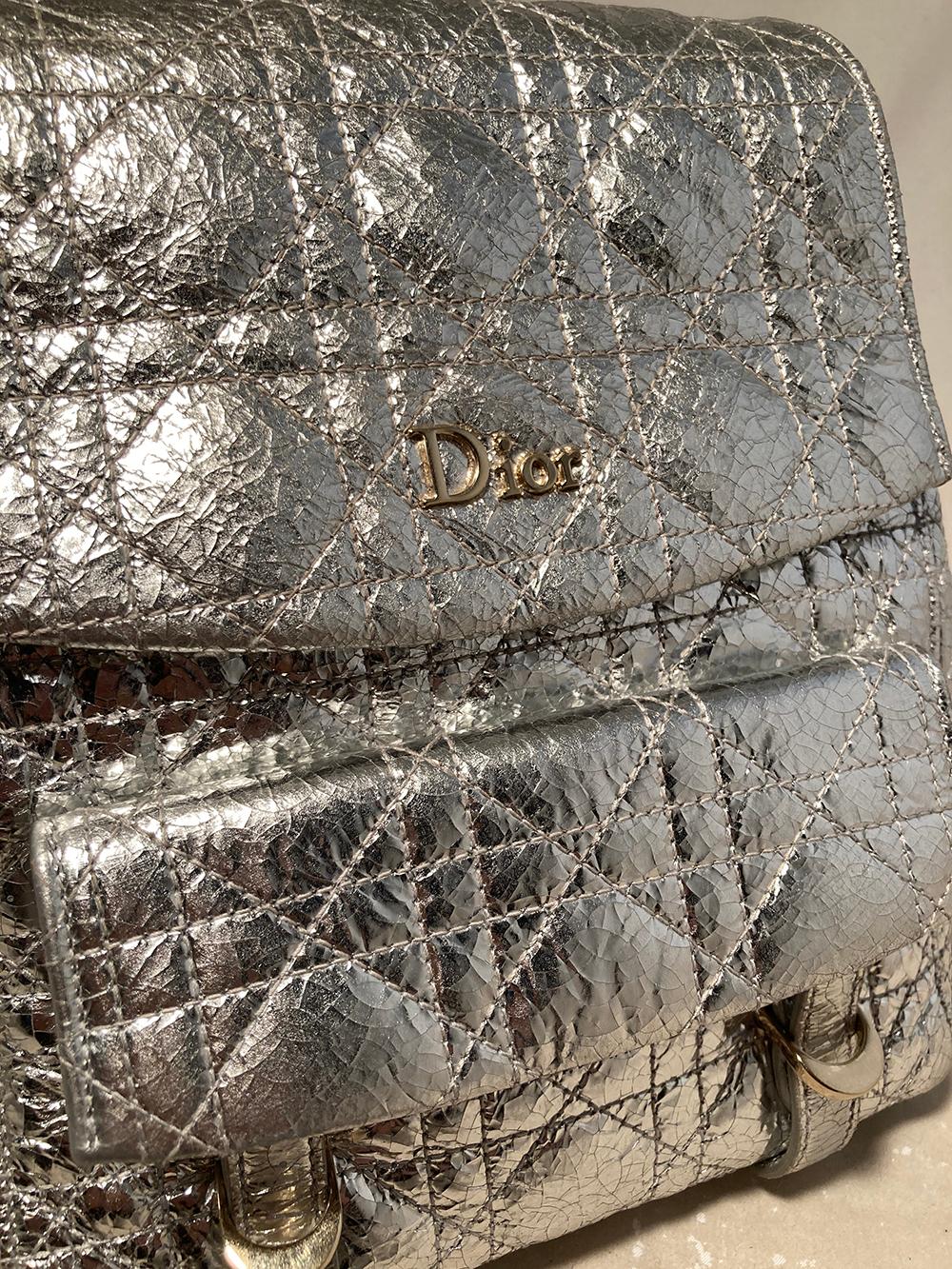Top quality Dior Stardust Silver Leather Backpack