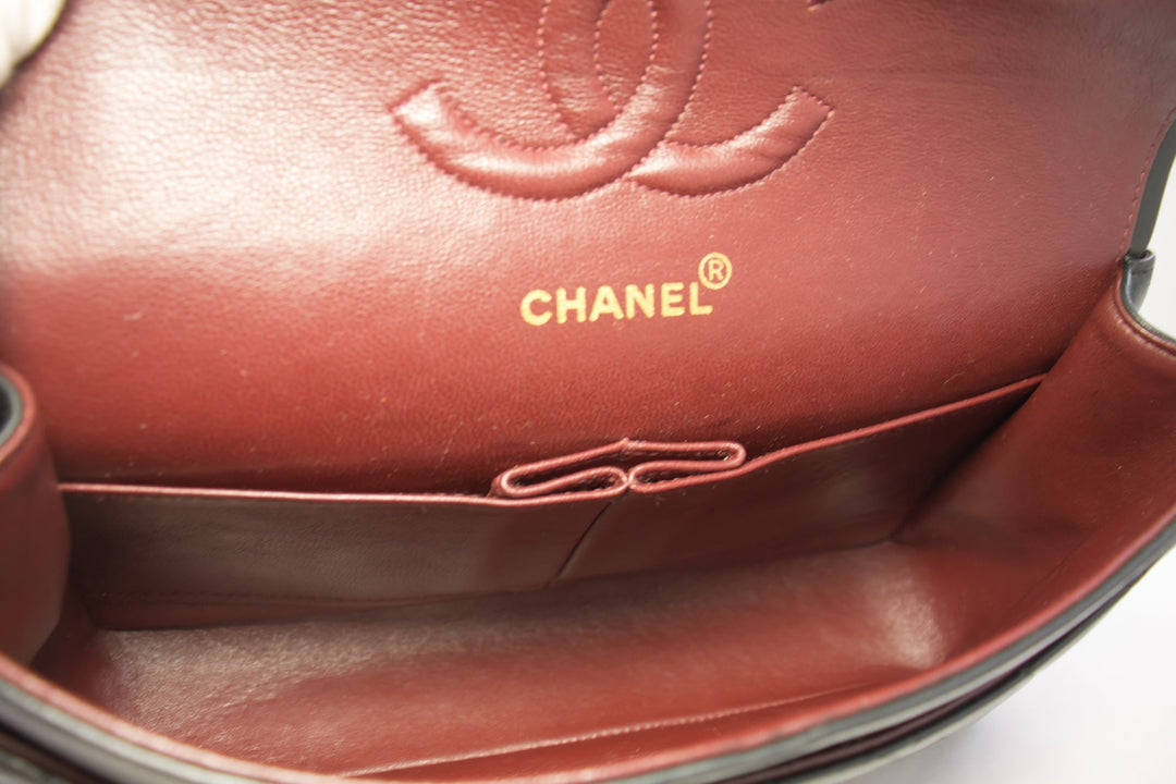 Chanel 2.55 Double New Chain Shoulder Bag Black Lambskin Handbag