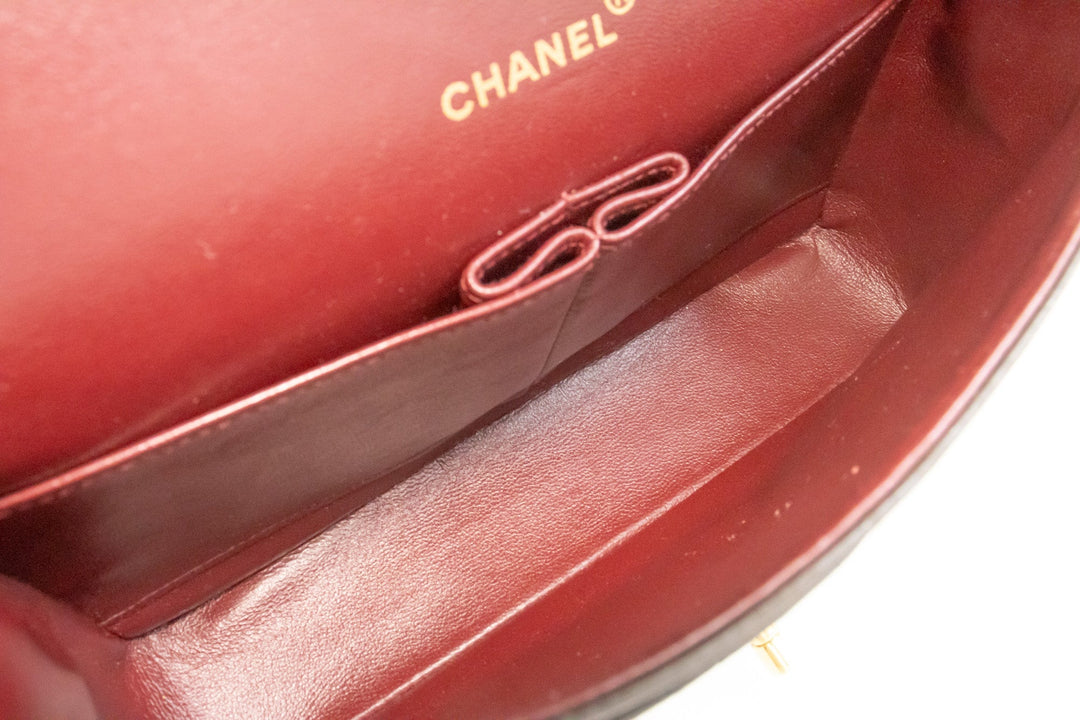 Top Quality Chanel Classic Double New 10" Chain Shoulder Bag Black Lambskin