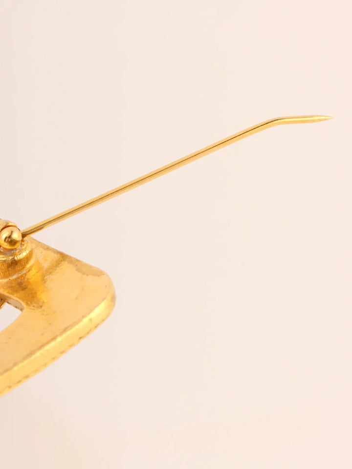 Chanel 1994 Made Diamond Motif Dotted Cc Mark Brooch Gold