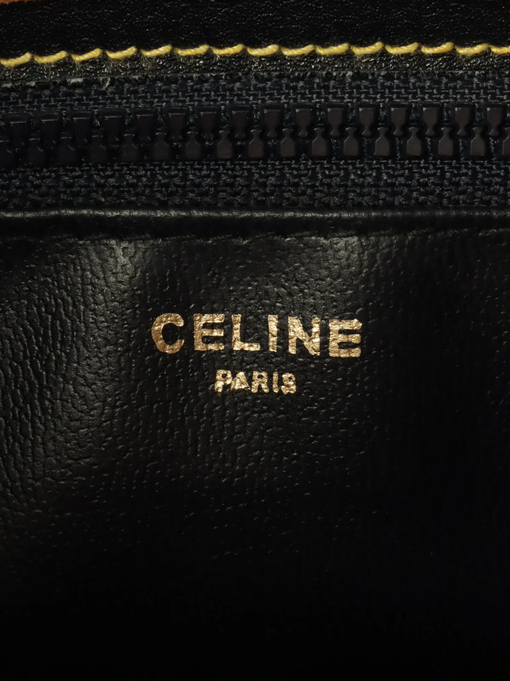Celine Macadam Plate Shoulder Bag Black/Camel