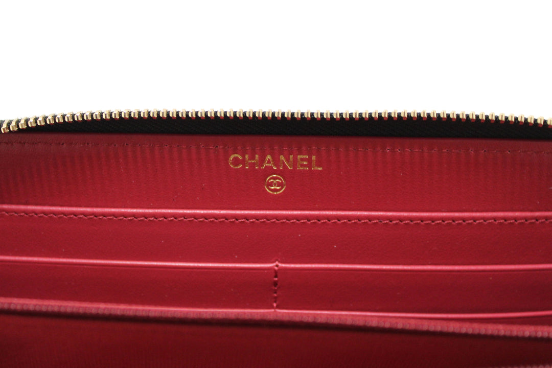 Top Quality Chanel 19 Black Quilted Lambskin Leather Long Zip Around Wallet