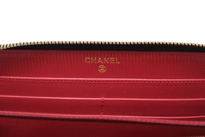 Top Quality Chanel 19 Black Quilted Lambskin Leather Long Zip Around Wallet
