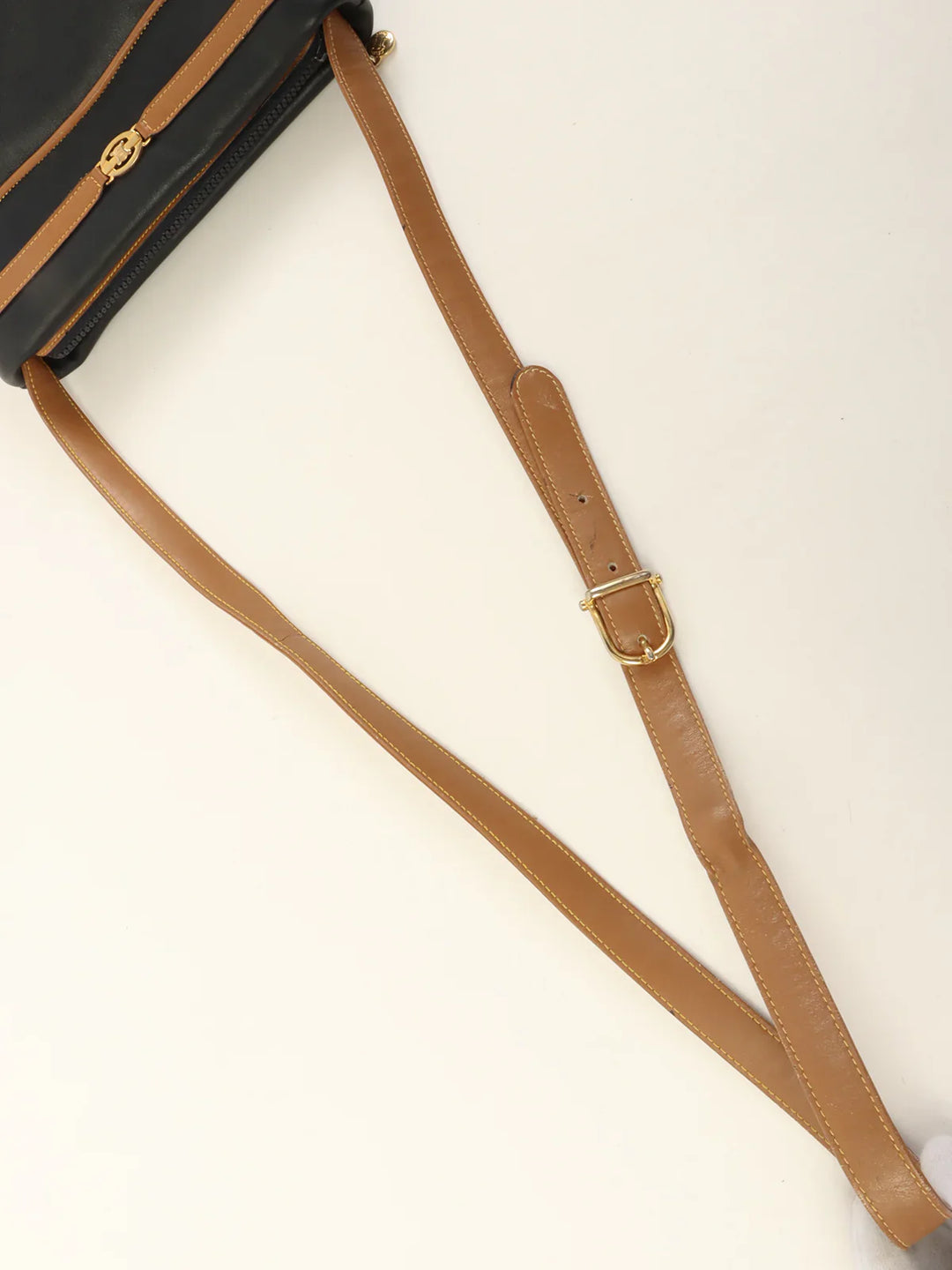Celine Macadam Plate Shoulder Bag Black/Camel