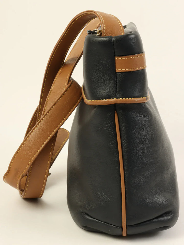 Celine Macadam Plate Shoulder Bag Black/Camel