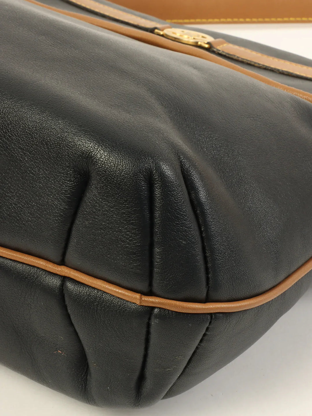 Celine Macadam Plate Shoulder Bag Black/Camel