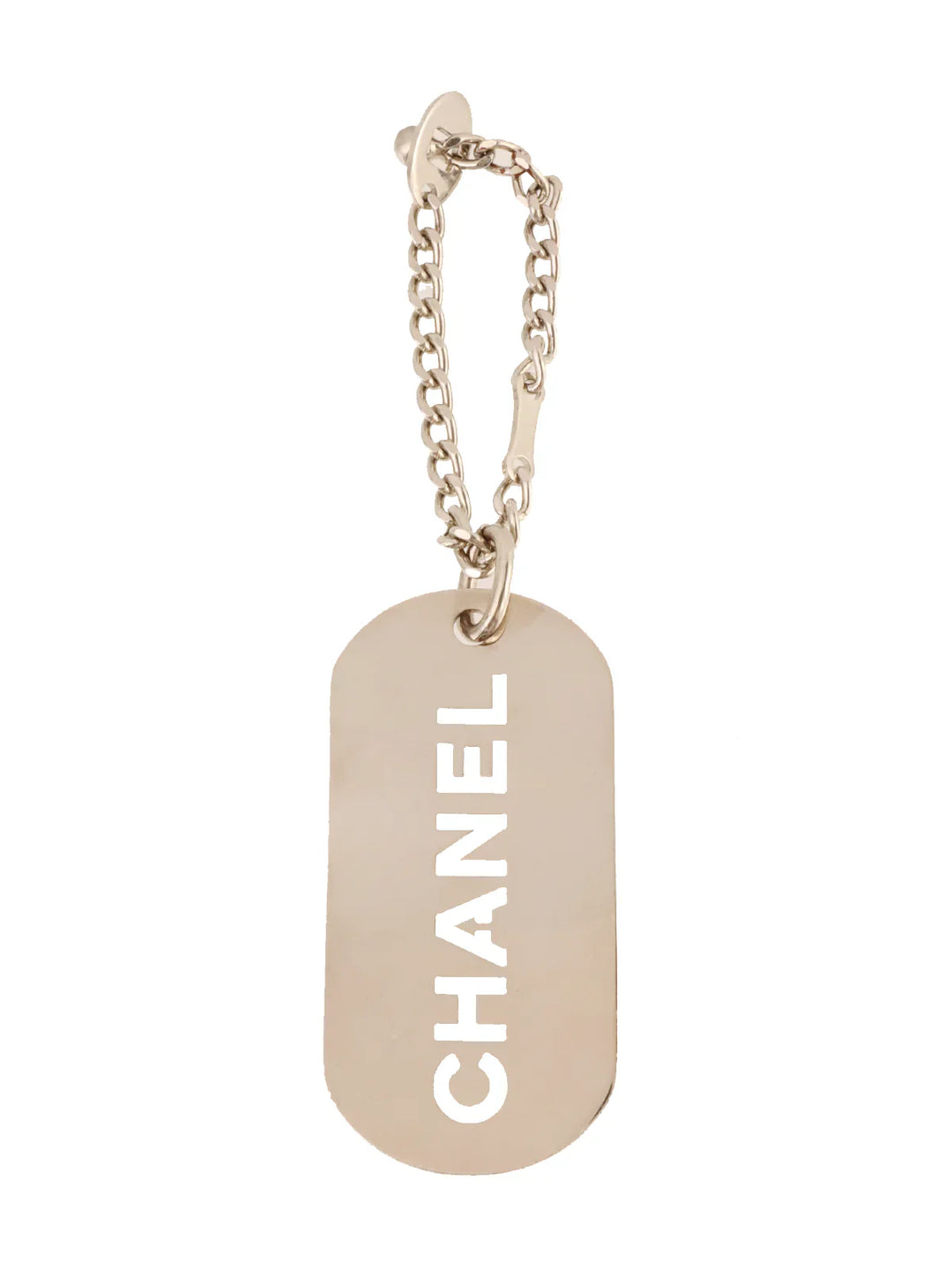 Chanel 2007 Made Logo Plate Charm Silver