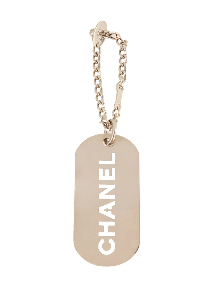 Chanel 2007 Made Logo Plate Charm Silver