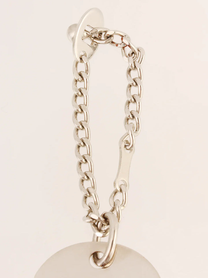 Chanel 2007 Made Logo Plate Charm Silver