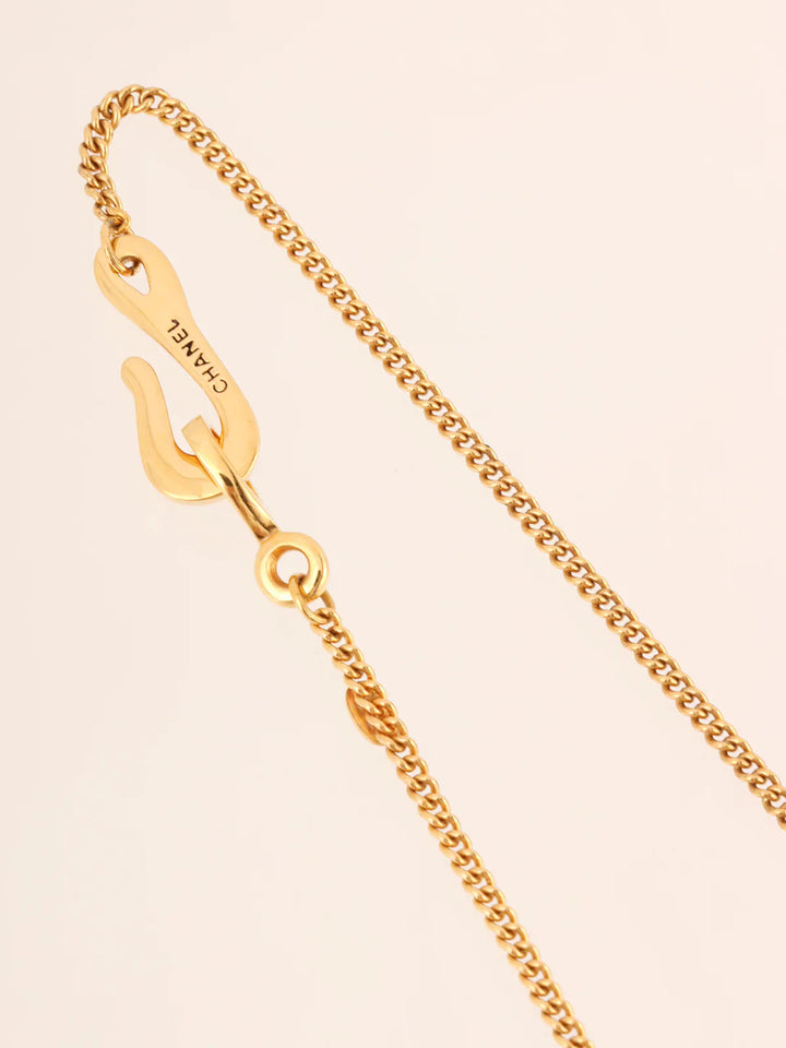 Chanel 1998 Made Ball Motif Logo Necklace Gold