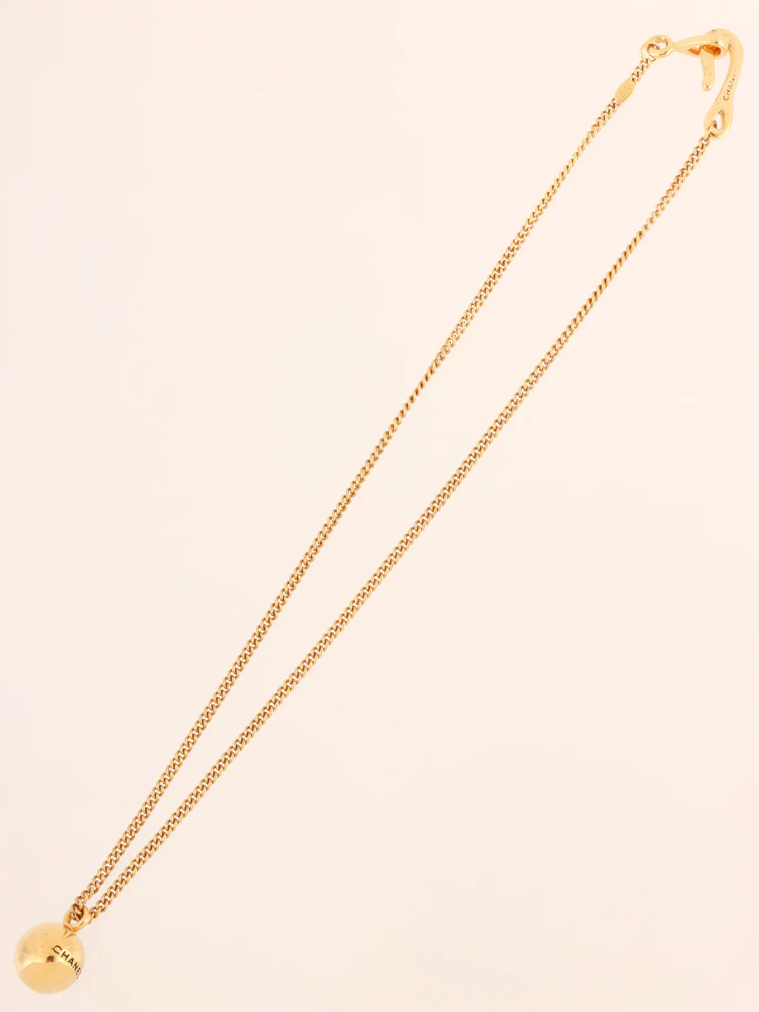 Chanel 1998 Made Ball Motif Logo Necklace Gold