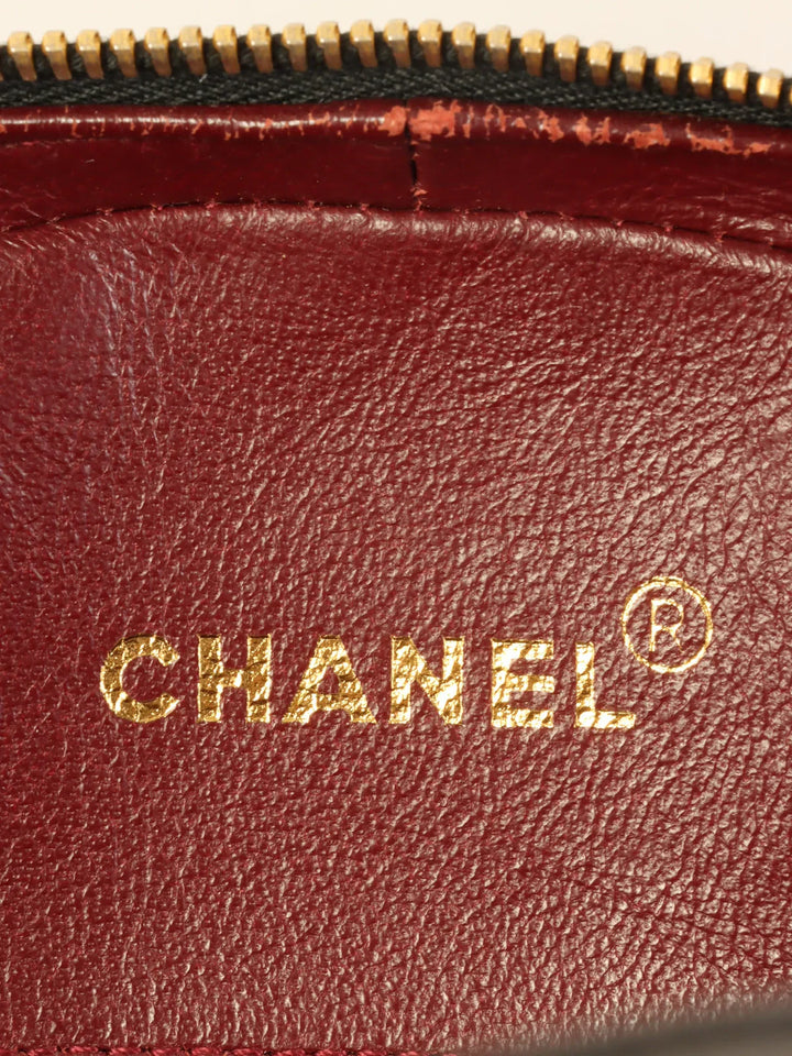 Chanel Around 1998 Made Paris Limited Cc Mark Plate Top Handle Bag Black