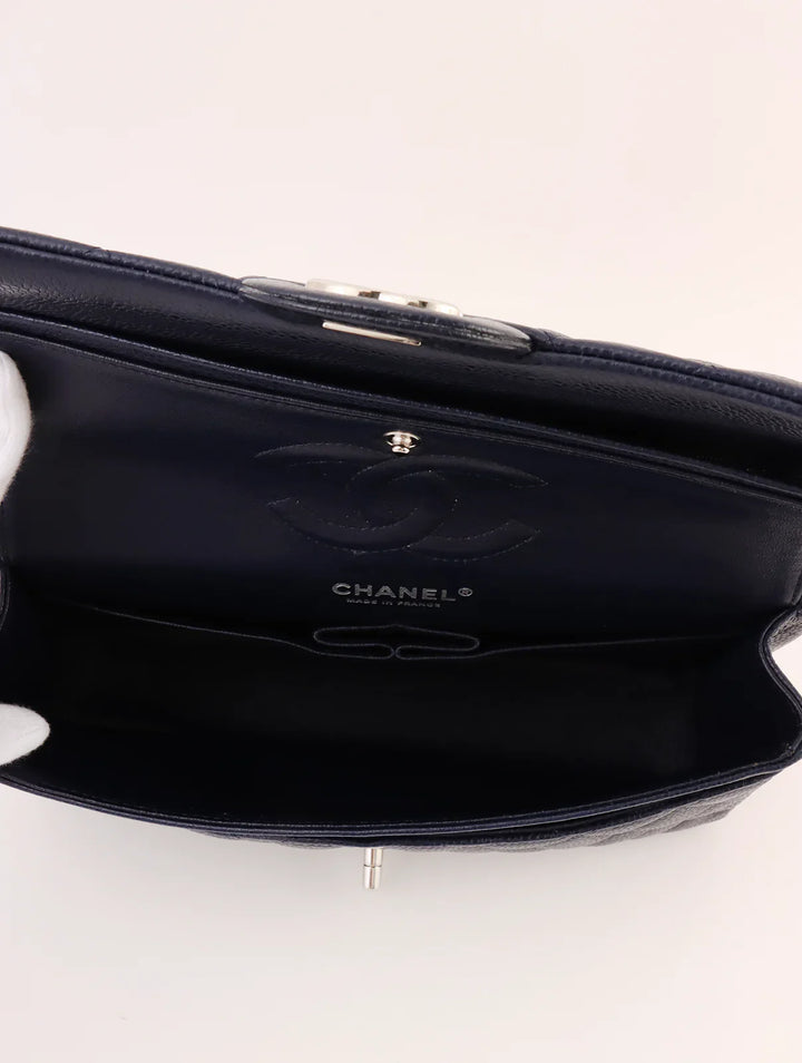 Chanel Around 2014 Made Caviar Skin Classic New Chain Bag 25Cm Navy