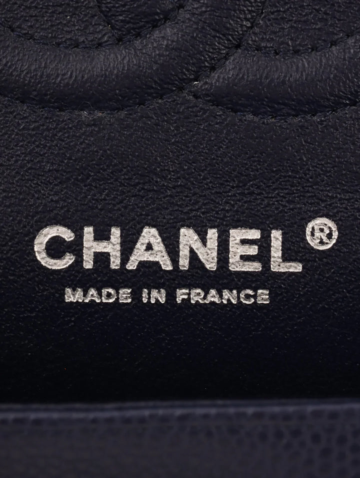 Chanel Around 2014 Made Caviar Skin Classic New Chain Bag 25Cm Navy