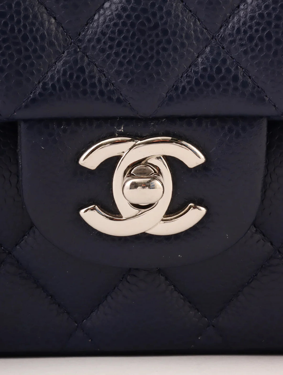 Chanel Around 2014 Made Caviar Skin Classic New Chain Bag 25Cm Navy