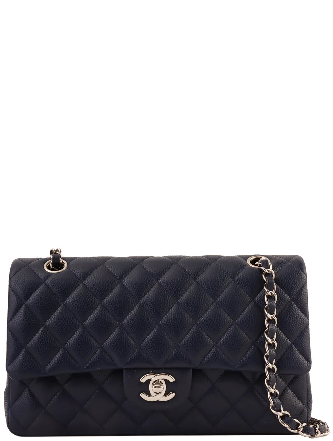 Chanel Around 2014 Made Caviar Skin Classic New Chain Bag 25Cm Navy