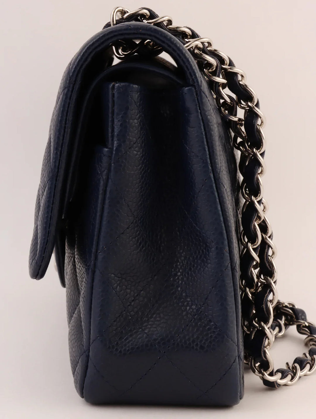 Chanel Around 2014 Made Caviar Skin Classic New Chain Bag 25Cm Navy