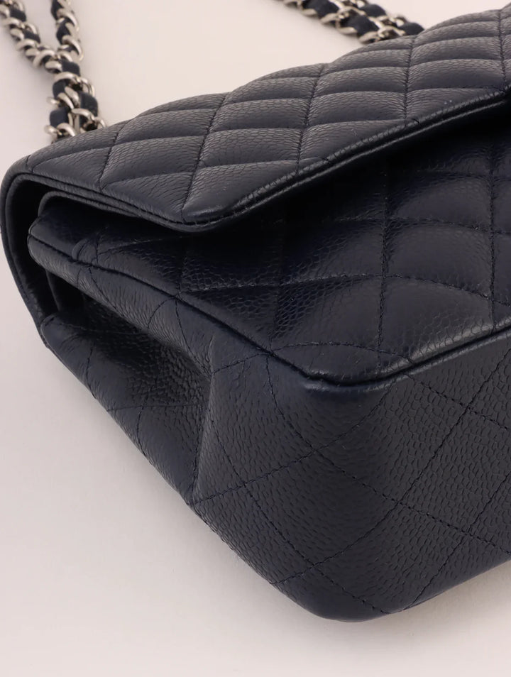 Chanel Around 2014 Made Caviar Skin Classic New Chain Bag 25Cm Navy