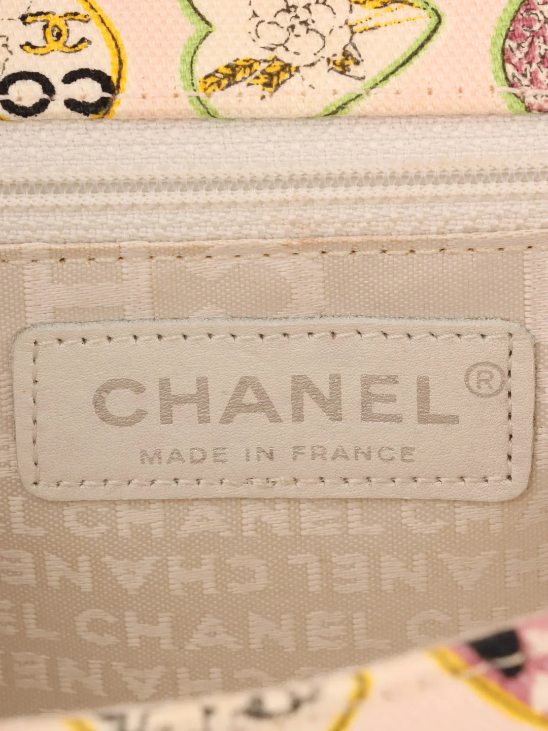 Chanel Around 2005 Made Valentine Icon Pattern Turn-Lock Chain Bag Baby Pink/Multi