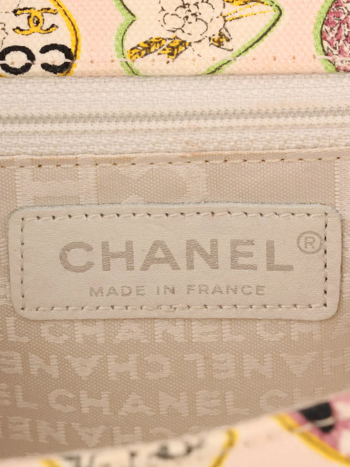 Chanel Around 2005 Made Valentine Icon Pattern Turn-Lock Chain Bag Baby Pink/Multi