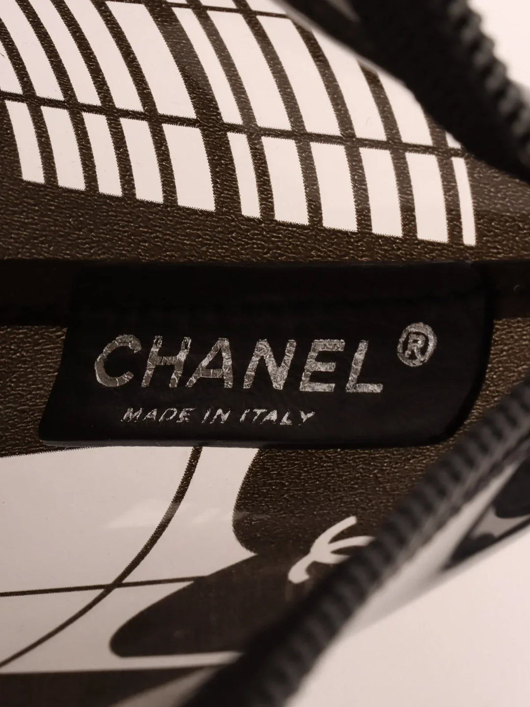 Chanel Around 2003 Made Windows Line Chain Bag Black