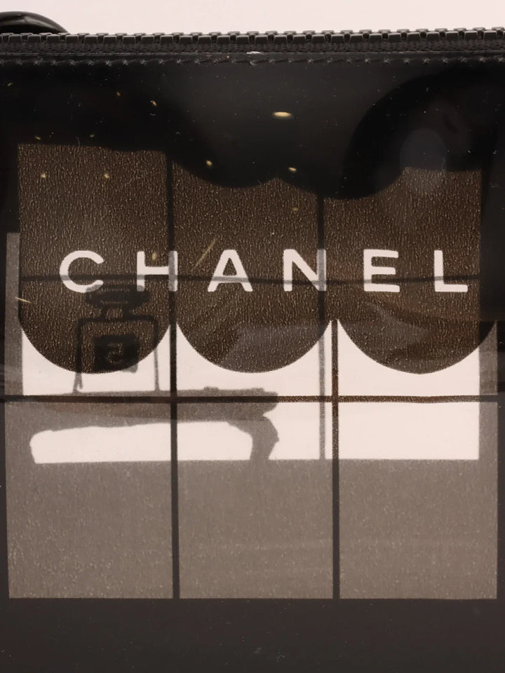 Chanel Around 2003 Made Windows Line Chain Bag Black