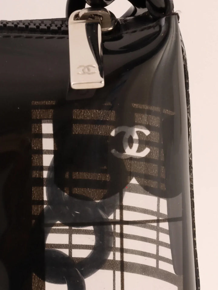 Chanel Around 2003 Made Windows Line Chain Bag Black