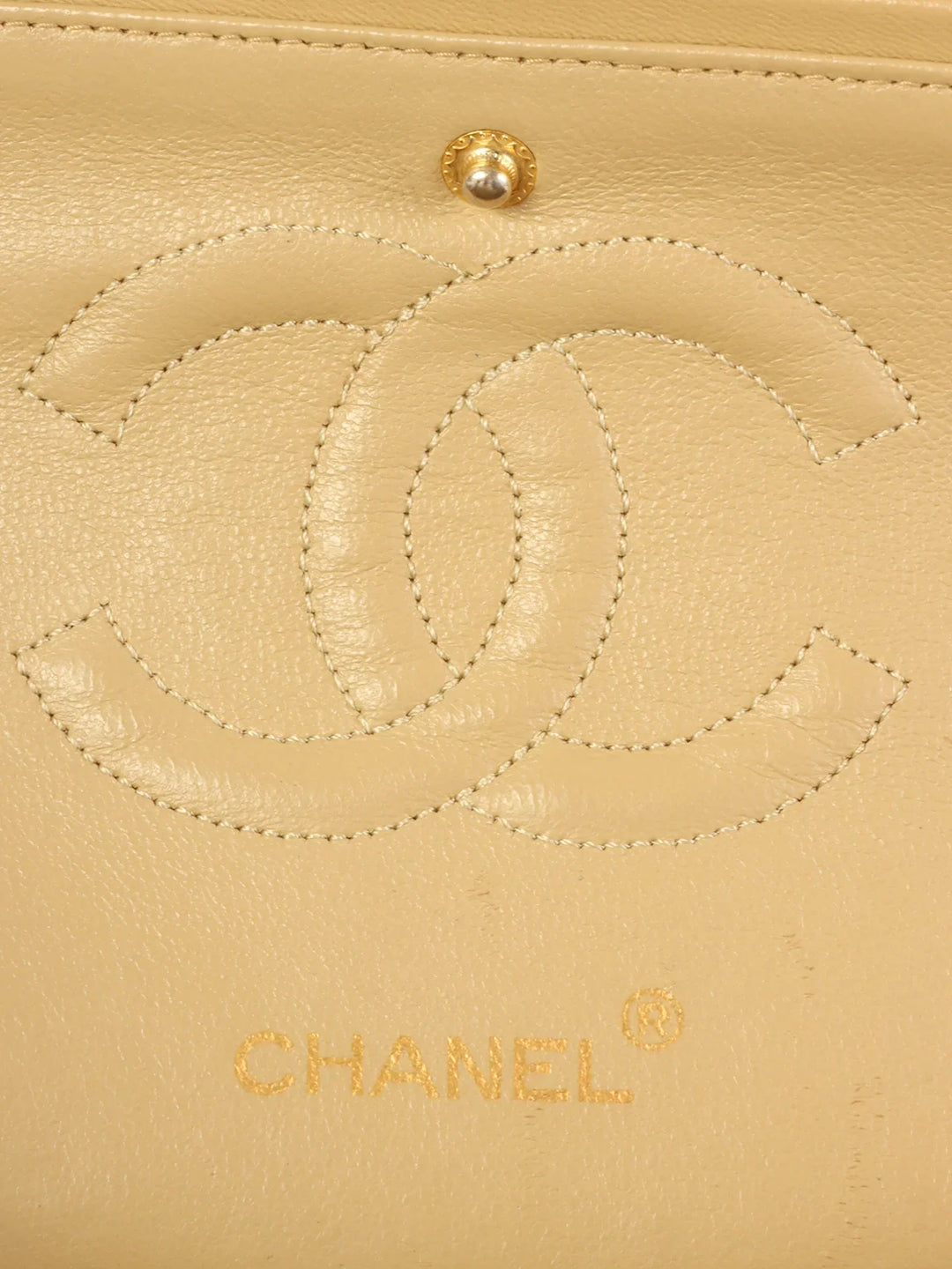 Chanel Around 1990 Made Classic New Chain Bag 25Cm Beige