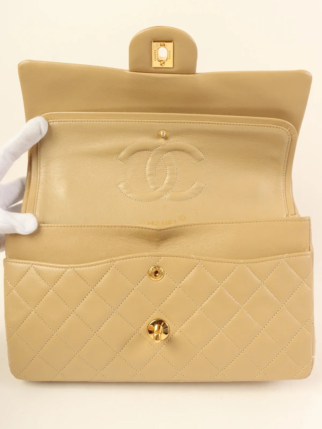 Chanel Around 1990 Made Classic New Chain Bag 25Cm Beige