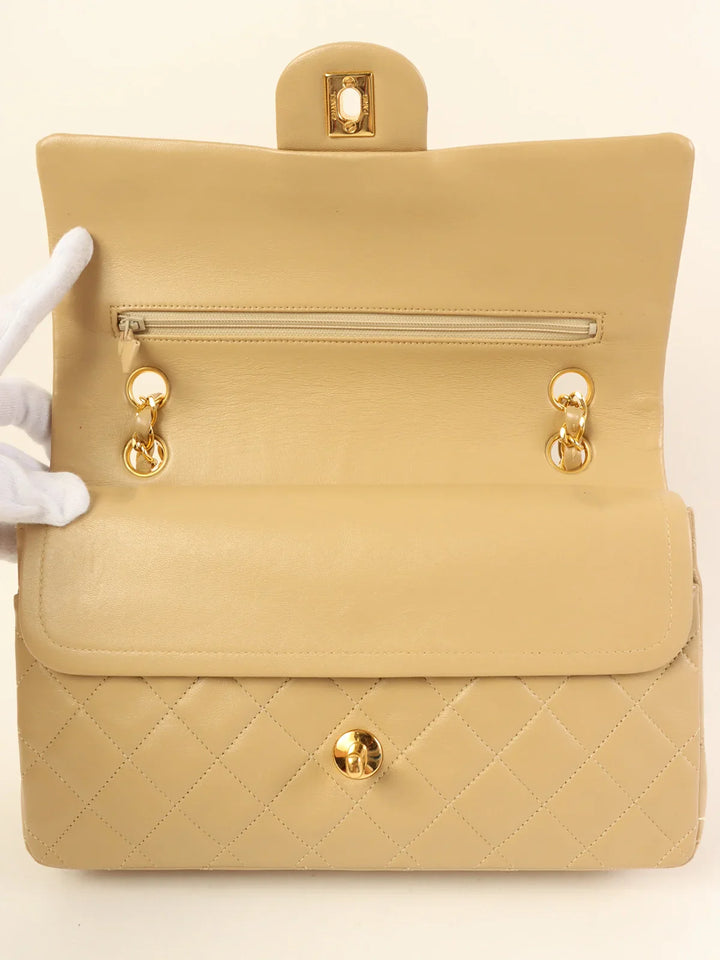 Chanel Around 1990 Made Classic New Chain Bag 25Cm Beige